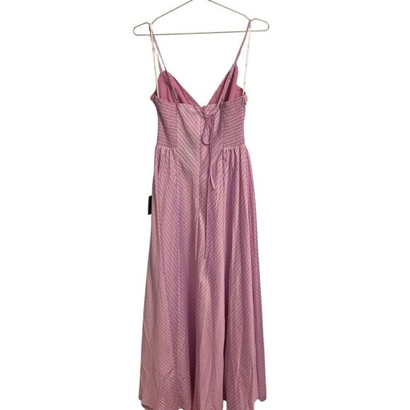 Lulu's Immaculate Perfection Lilac Striped Double Strap Midi Dress MED NWT - Picture 4 of 6